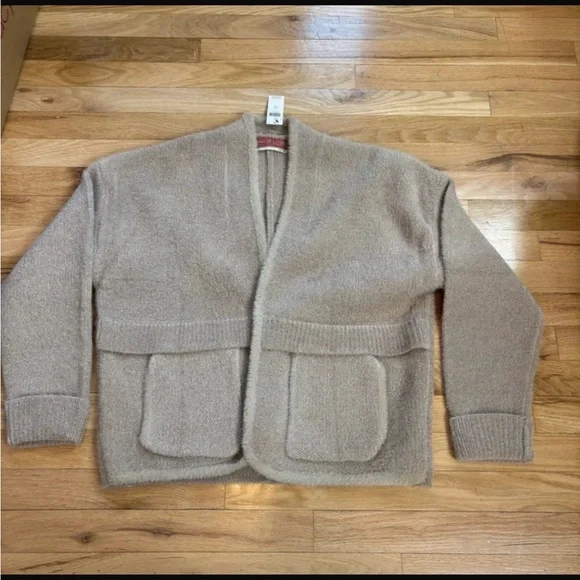 Anthropologie Pilcro Cozy Neutral With a Subtle Sparkle Pocket Cardigan Sweater - Picture 4 of 12